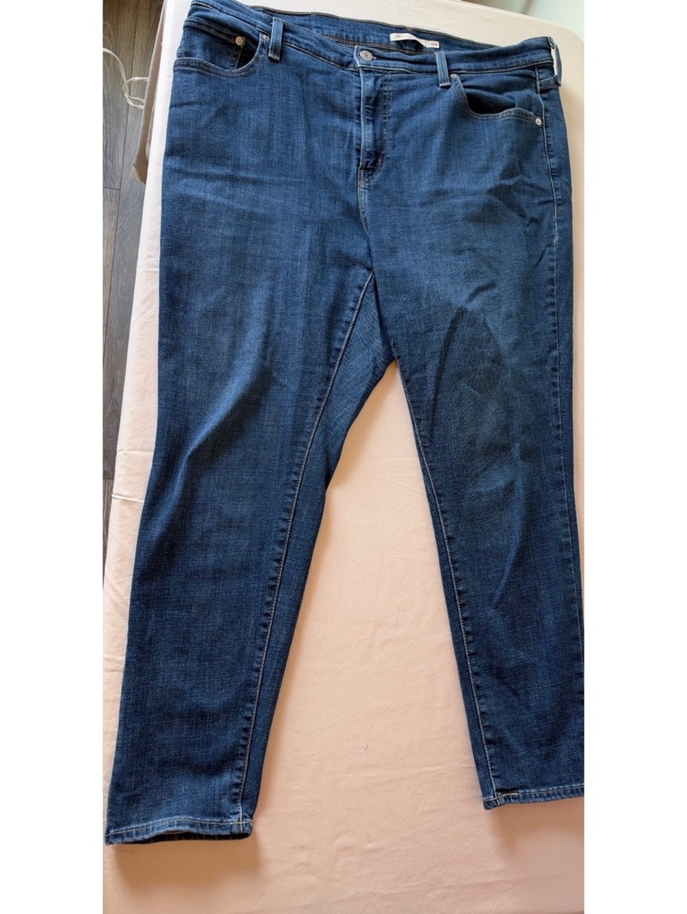 Levi's 721 High Rise Skinny Jeans Size 18W Dark Blue Denim